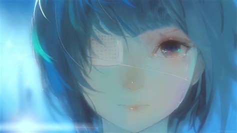 Anime Girl Eyepatch Crying Live Wallpaper - MoeWalls