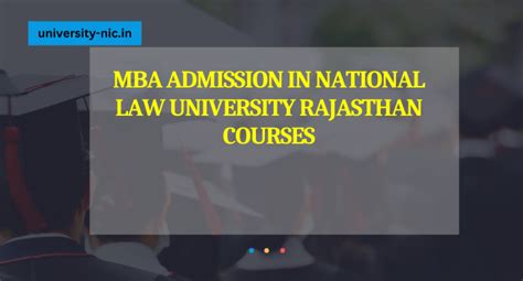 MBA Admission in National Law University Rajasthan, Courses, 2024-25