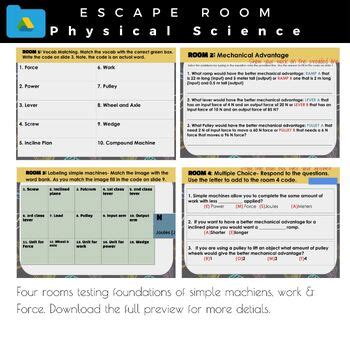 SIMPLE MACHINES- Escape Room by Target Science | TPT