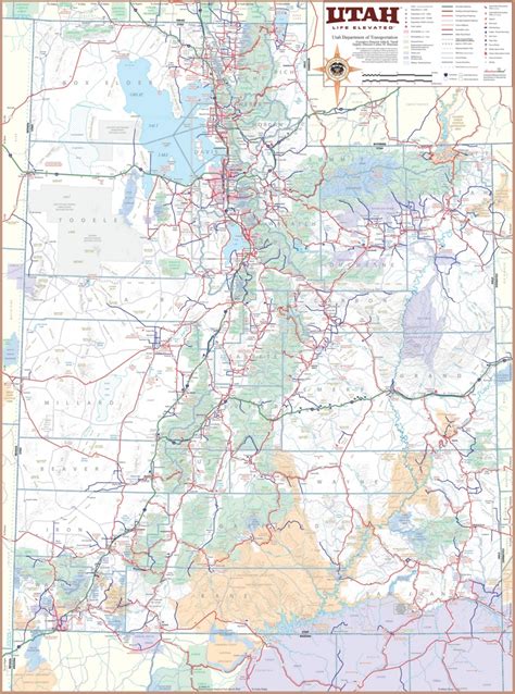 Large detailed tourist map of Utah with cities and towns - Ontheworldmap.com