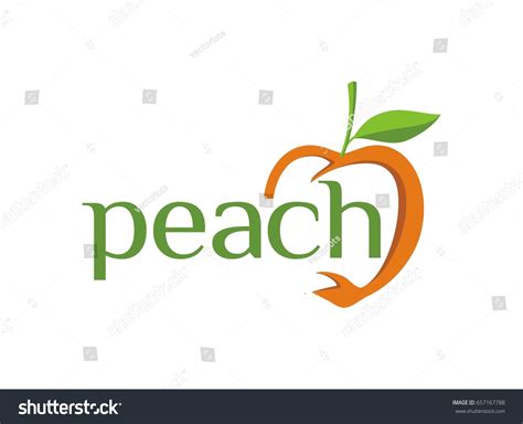 Vector Peach Logo Template Stock Vector (Royalty Free) 657167788 ...