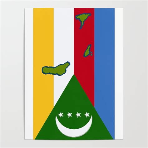 Comoros Flag with Map of the Comoros Islands Poster by havocgirl | Society6