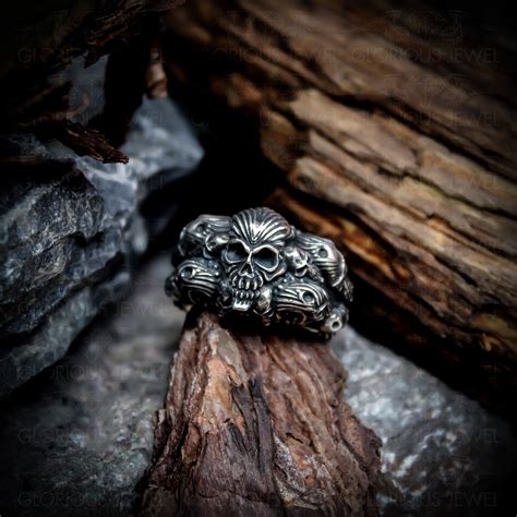 Gothic Skull Ring Available in Solid Gold 18K 14K Silver | Etsy