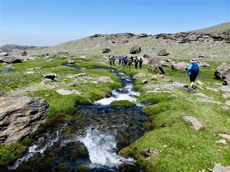 Hiking in the Sierra Nevada discovering high mountain lakes