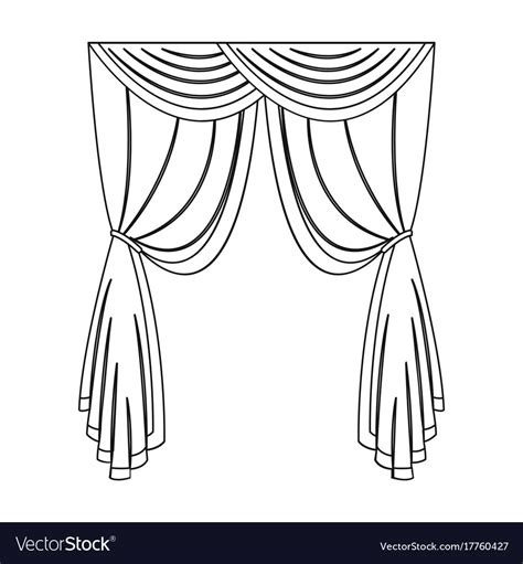 Curtains single icon in outline stylecurtains Vector Image