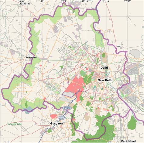 Large road map of Delhi city | Delhi | India | Asia | Mapsland | Maps of the World