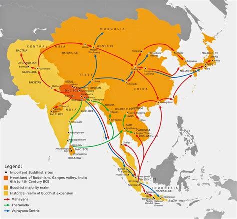 The Expansion of Buddhism - Vivid Maps | History of buddhism, Buddhism ...