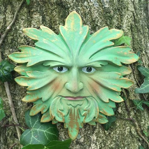 Green Fustian - Green Man Garden Sculpture Wall Art - Greenmen by David ...