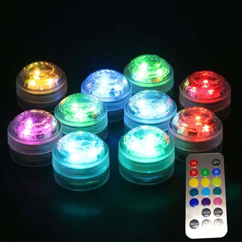12 PCS/Lot Popular Waterproof Small Battery Operated Single Mini Led Submersible Lights For ...