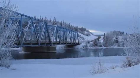 The Alaska Highway's Yukon River Bridge in the Winter - YouTube