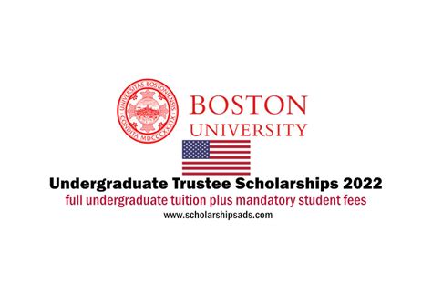 Boston University Massachusetts USA Trustee Scholarships 2022/2023