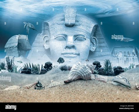 Ancient Egypt landmarks underwater Stock Photo - Alamy