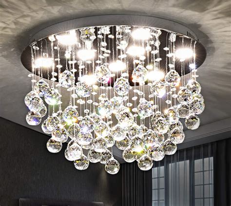 Saint Mossi Modern K9 Crystal Chandelier Lighting Flush Mount LED Ceiling Light Fixture Pendant ...