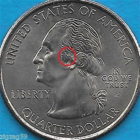 2001 P KENTUCKY - STATE QUARTER ERROR COIN-OBV- FLATTENED METAL ON EAR ...