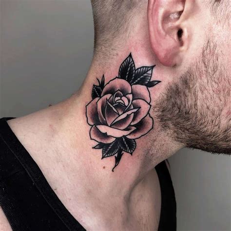 Top 71 Best Rose Neck Tattoo Ideas - [2021 Inspiration Guide]