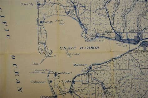 Grays Harbor County, Washington circa 1920’s - Kroll Antique Maps