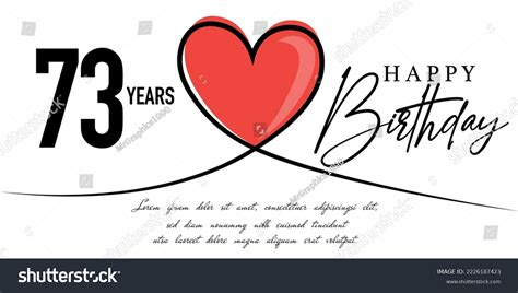 Happy 73rd Birthday Card Vector Template Stock Vector (Royalty Free) 2226187423 | Shutterstock