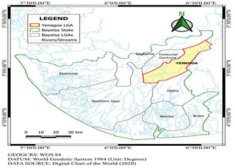 Map of Bayelsa State Source: Surveyor General's Office, Bayelsa State,... | Download Scientific ...