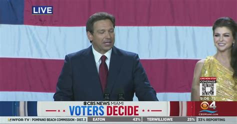 Ron DeSantis gives his victory speech - CBS Miami