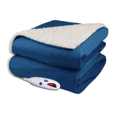 Biddeford Velour Sherpa Electric Heated Warming Throw Blanket Digital - Walmart.com