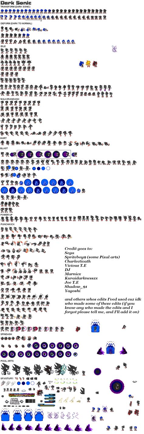 New Dark Sonic sprites by Phantom644 on DeviantArt