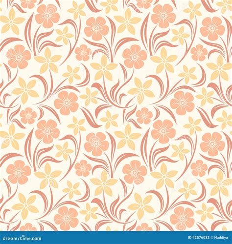 Seamless Orange Floral Pattern. Vector Illustration. Stock Vector ...