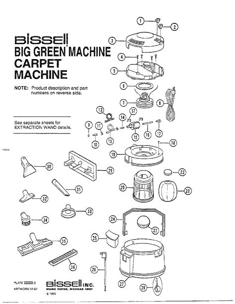 Bissell Big Green Machine Parts Diagram