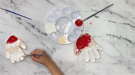 Salt Dough Handprint Santa Ornaments