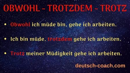 OBWOHL - TROTZDEM - TROTZ - Deutsch-Coach.com