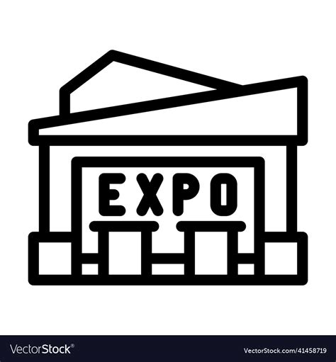 Expo center line icon Royalty Free Vector Image