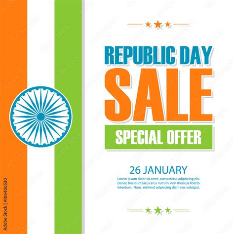 India Republic Day Sale banner. Holiday special offer background for ...