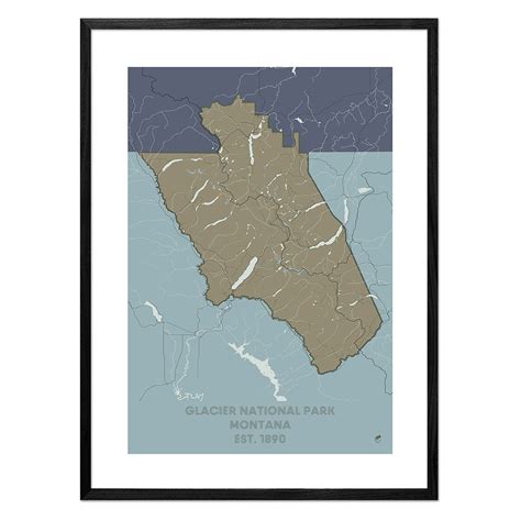 Glacier National Park Poster | National Park Map | Muir Way