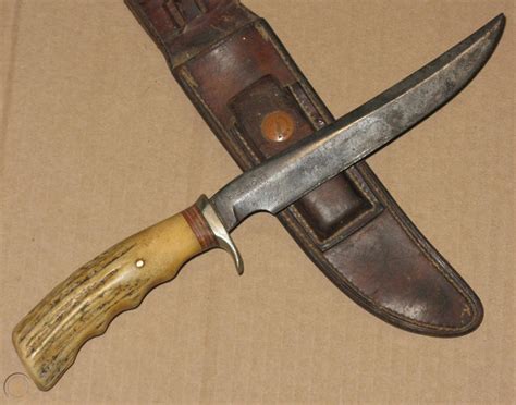 vintage antique Randall Knives 3-7 pinned stag handle knife w/ Heiser ...