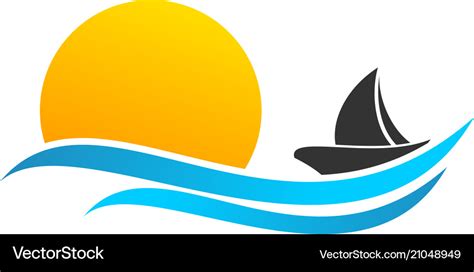 Summer sea logo Royalty Free Vector Image - VectorStock