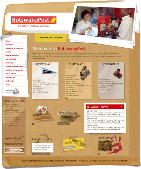 Botswana Post Website (2010) | MindQ