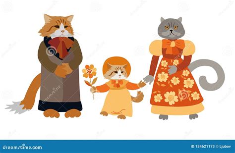 Family Cats Cartoon Coloring Page For Kids Vector Illustration | CartoonDealer.com #207271960