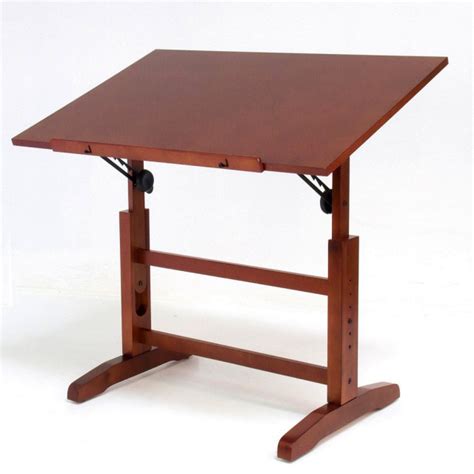 Craftsman Walnut Drafting Table & Stool