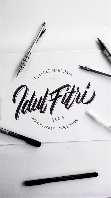 Idul Fitri #calligraphy #lettering | Gaya melukis, Idul fitri, Seni