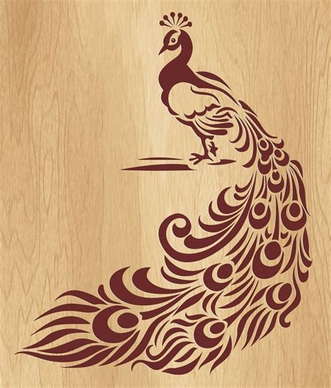 Peacock free dxf files for laser cutting - Free Vector