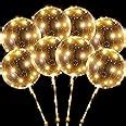 Amazon.com: 10 Pack LED Balloons with Sticks - Light Up Balloons LED Balloon, Clear Bobo ...