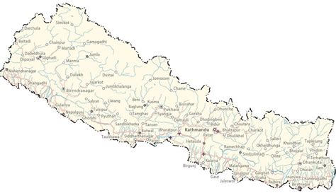 Map of Nepal - GIS Geography