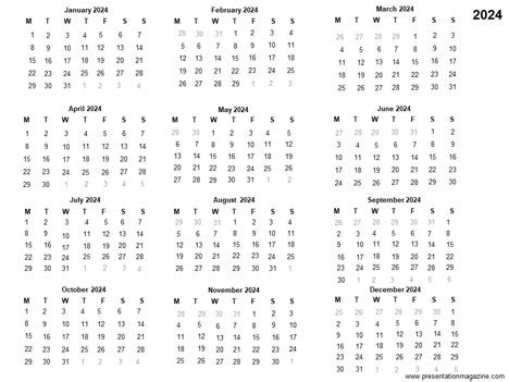 Free 2024 Printable Calendar Template