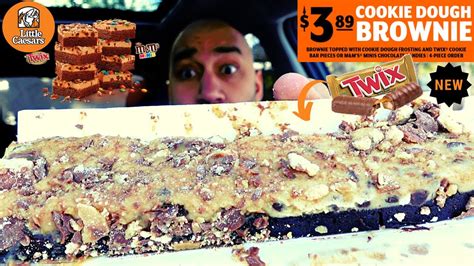 Little Caesars Cookie Dough Brownie WITH TWIX Review - IS IT GOOD? - YouTube