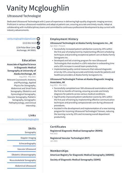 Top 18 Ultrasound Technologist Resume Objective Examples