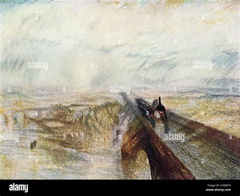 Painting by J M W Turner; "Rain, Steam, and Speed, The Great Western ...