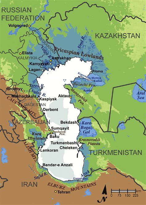 Map Of Caspian Sea Countries