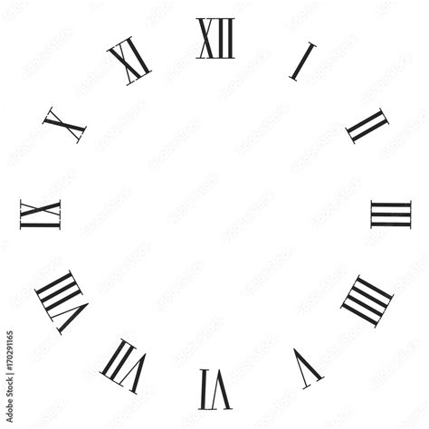 Vintage roman numerals clock face vector isolated on white. Stock Vector | Adobe Stock