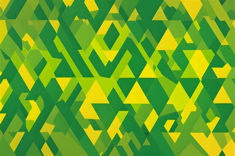 Premium AI Image | Geometric background with green and yellow colour