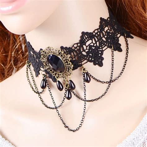 Statement necklace Gothic jewelry lace necklaces & pendants vintage ...