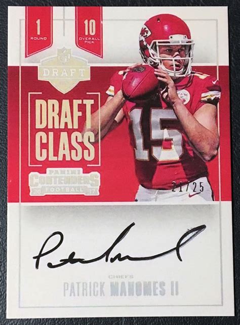 2017 Patrick Mahomes Draft Class Rookie Facsimile Autograph - Etsy